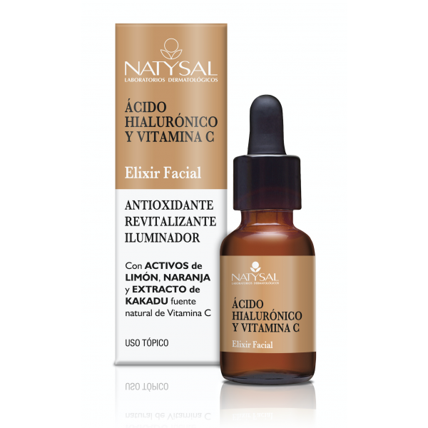 elixir facial con acido hialuronico y vitamina c natysal 15 ml