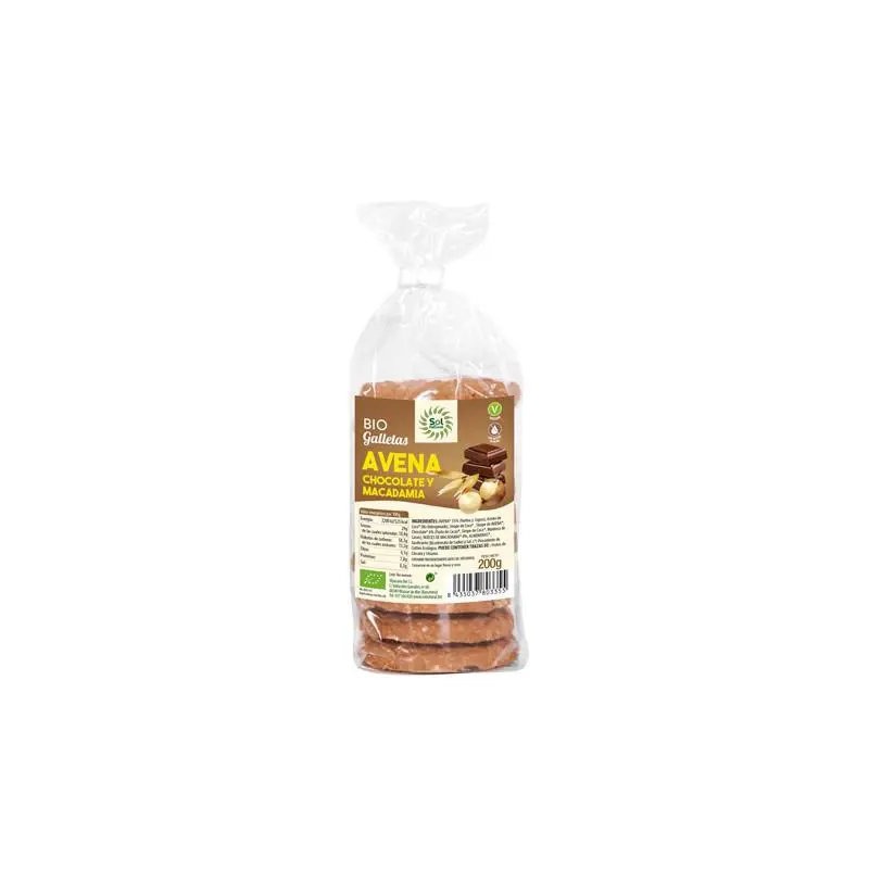 galletas de avena con chocolate y macadamia bio