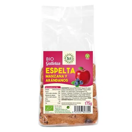 galletas de espelta con manzana y arandanos bio