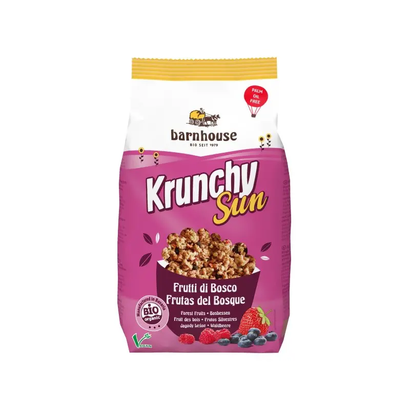 MUESLI KRUNCHY FRUTOS ROJOS BAJO AZUCAR 375G PLAIN GRAIN BARNHOUSE