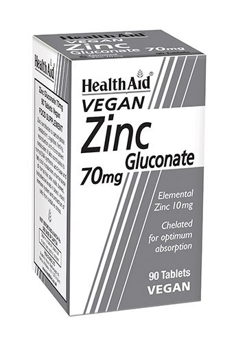 GLUCONATO DE ZINC 70 MG 90 COMPRIMIDOS HEALTHAID min