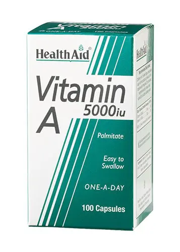 VITAMINA A 5.000 UI 100 CAPSULAS HEALTHAID min