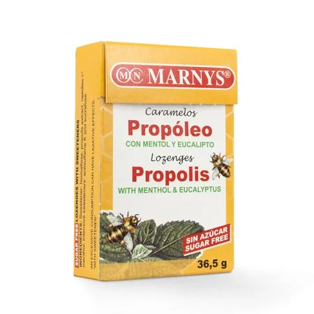 CARAMELOS SIN AZUCAR PROPOLEO MENTOL Y EUCALIPTO CAJA 365 GR MARNYS.webp